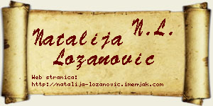 Natalija Lozanović vizit kartica